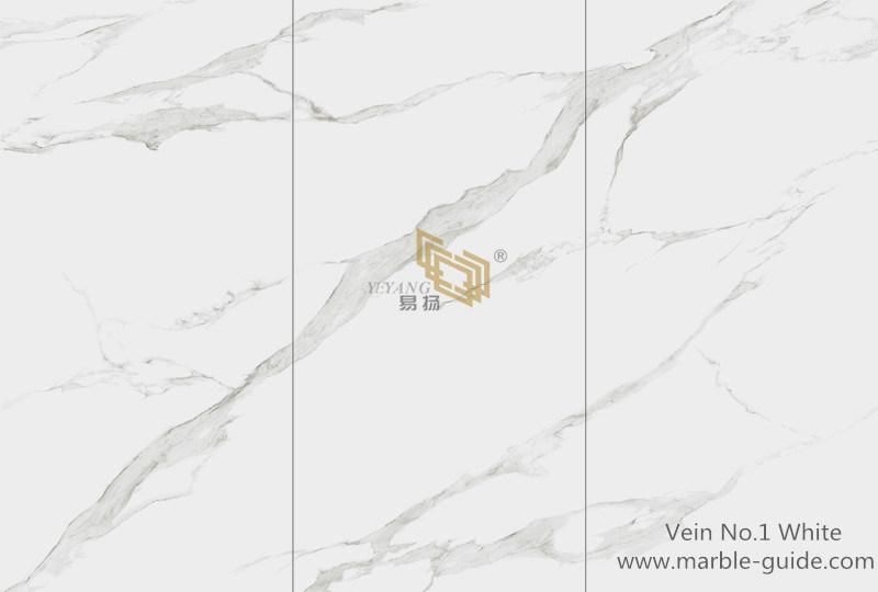 Artificial Stone Carrara Marble Looking White Sintered Stone for Kitchen/Countertops/Bathroom