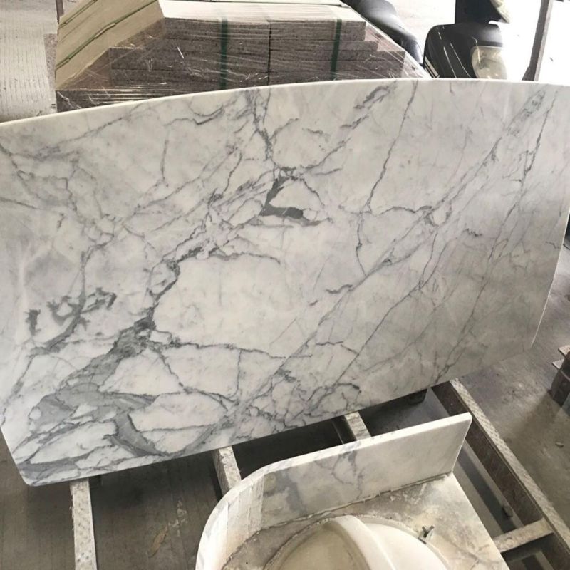 Natural Snow Shite Marble Stone White Benchtop Counter Top Stone Table Top