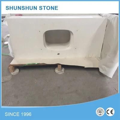 Popular Artificial Stone White Quartz Vanity Top