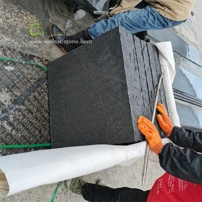 Wholesales Dark Grey Flamed Granite Caps for Wall