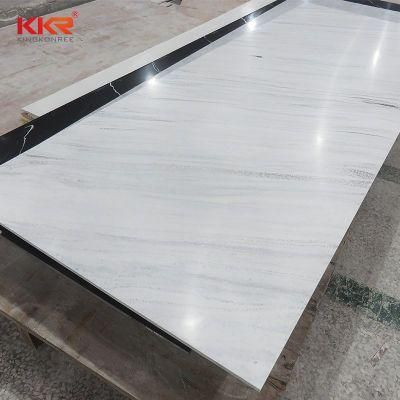 White Marble Look Pattern Stone Acrylic Solid Surface Sheet for Kitchen Top