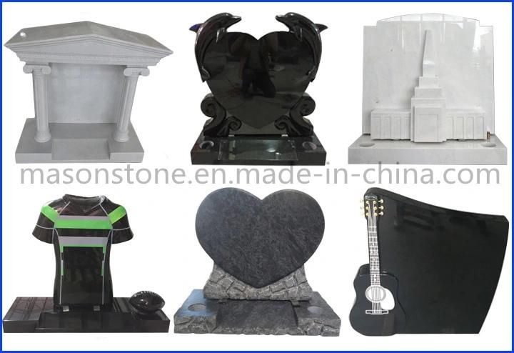 Xiamen Mason Large Shanxi Black Granite Tombstone with Hollow Cross