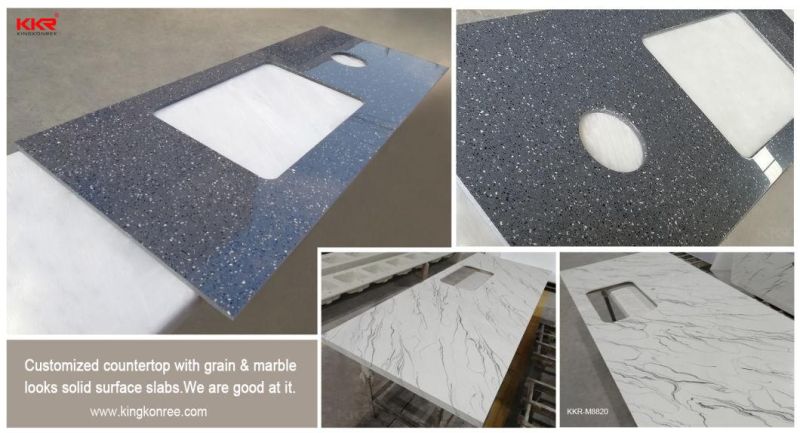 Custom Hotel Bathroom Marble Countertop with Sink