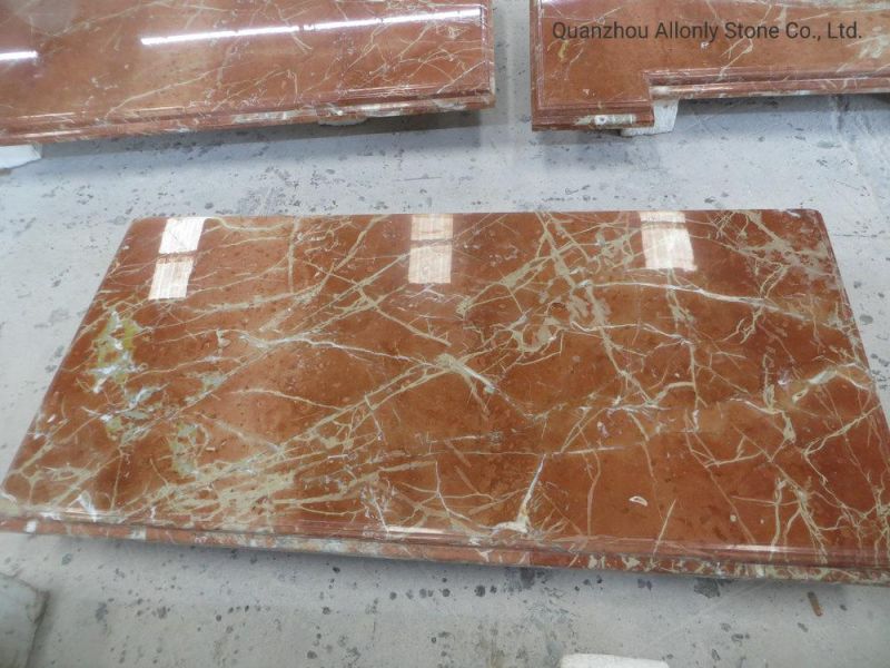 Red Stone Rosso Levanto Marble Vanity Top Bathroom with Backpanel