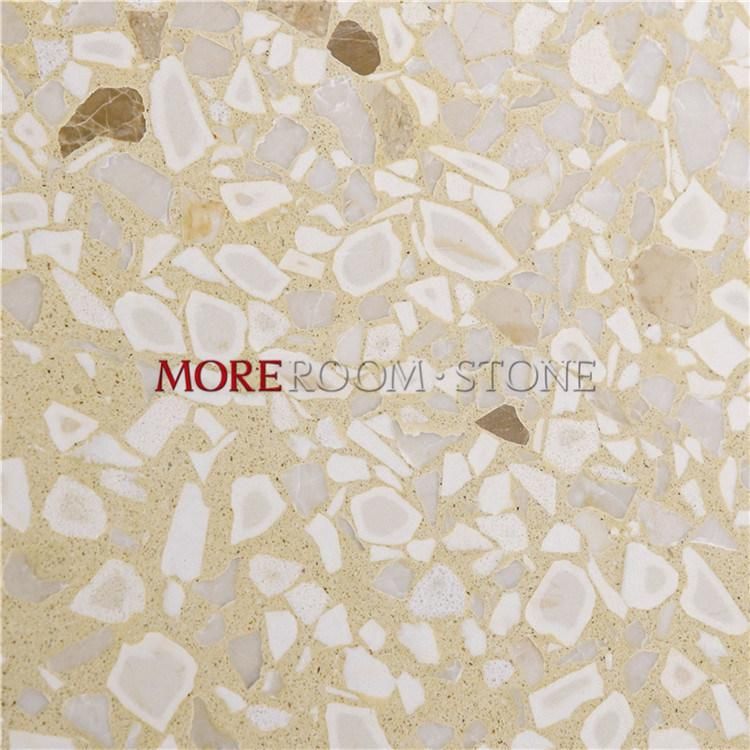 Bathroom Wall Design Faux Stone Beige Terrazzo