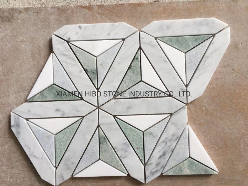 Asian Carrara Oriental White Marble Penny Rounds Mosaic Tile