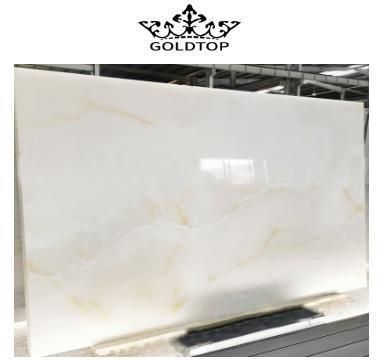 Grateful Gold Silk White Jade Marble of Natural Stone Kitchen Stone Top Countertop Design