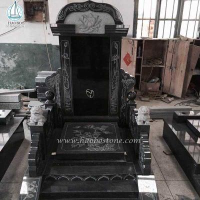 Chinese Style Monument Granite Monument Carving Headstone