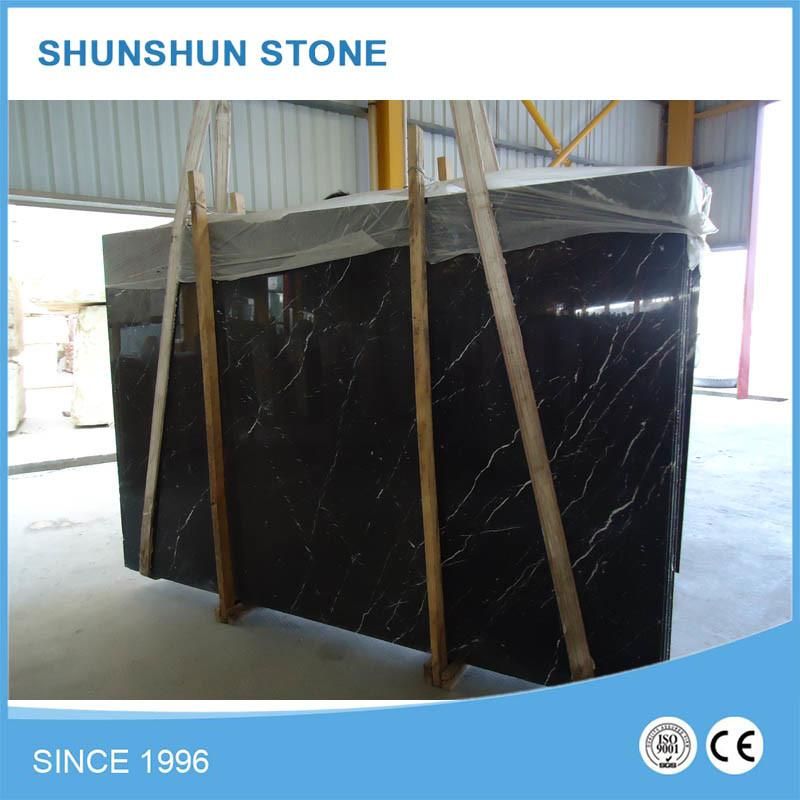 China Nero Marquina Marble Tiles for Wall and Floooring