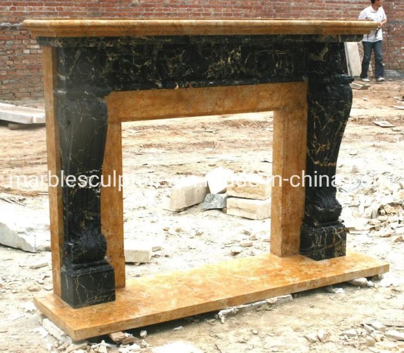Simple Classic Good Hand Carving Sculpture Marble Fireplace (SYMF-074)
