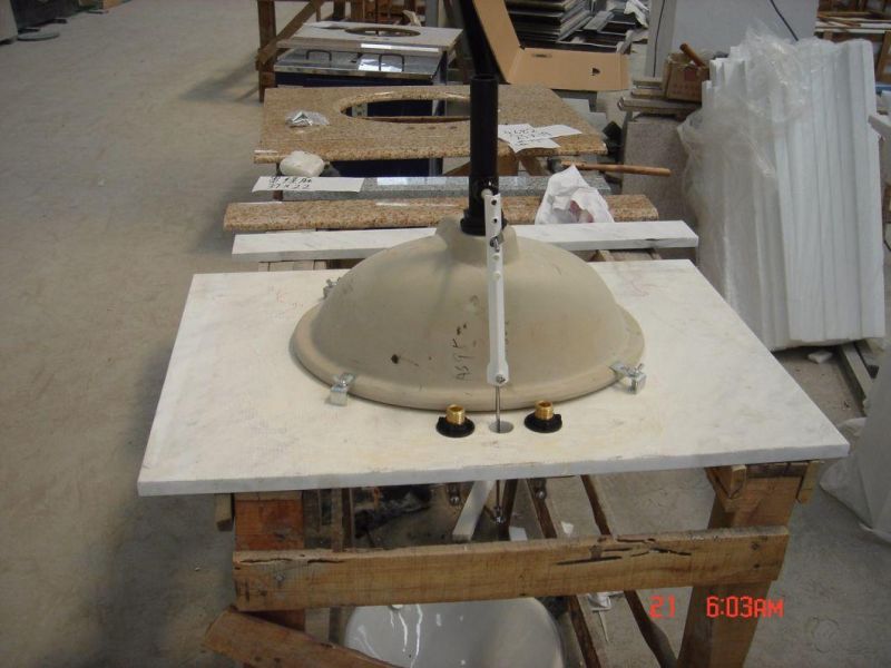 Customized Good Quality White Marble Bathroom Vanity Tops