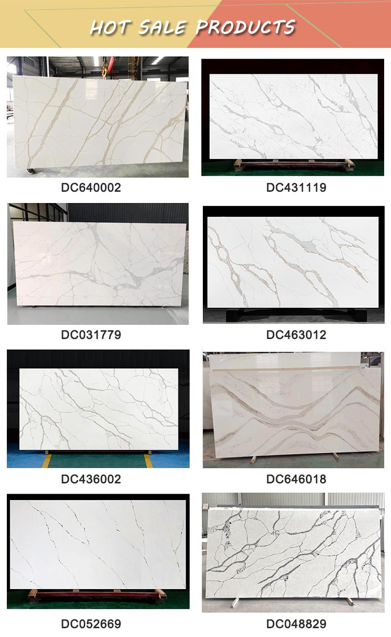 Wholesale Customazation Eco-Friendly Nonporous Body Kitchen Counter Top Calacatta Quartz Stone