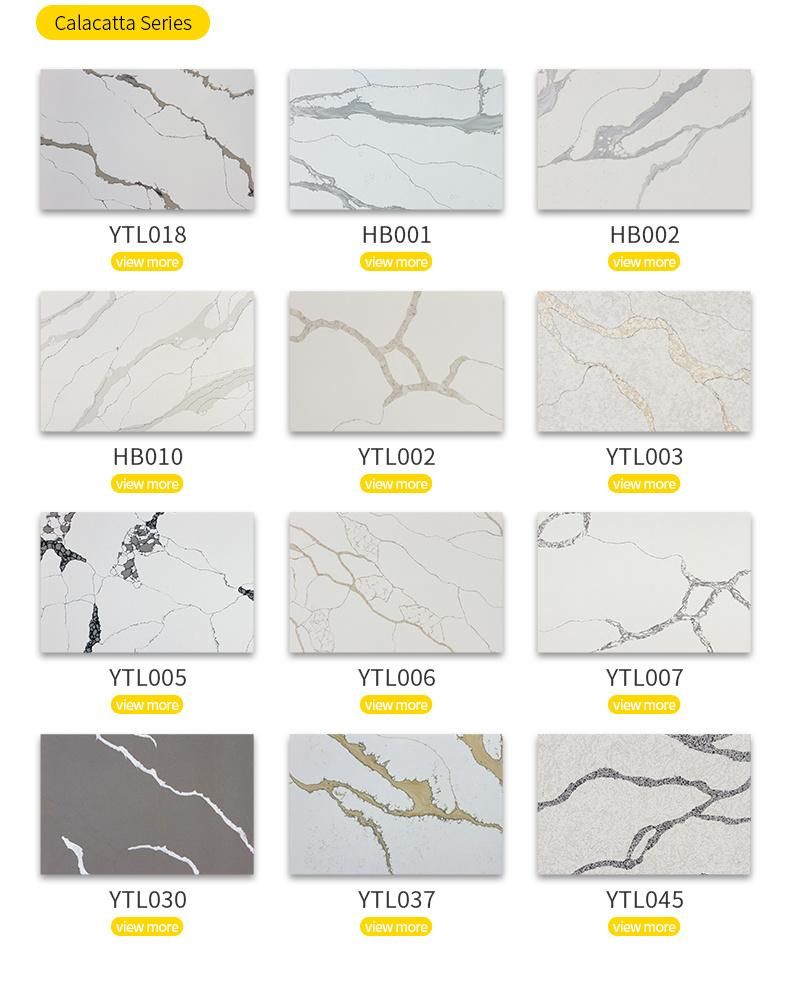 High Quality Artificial Marble Countertop White Calacatta Quartz Stone