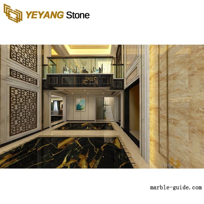 Natural Marble Black/Gold Stone for Wall/Floor Tile/Slab Marble Vanity/Worktop/Countertop Supplier