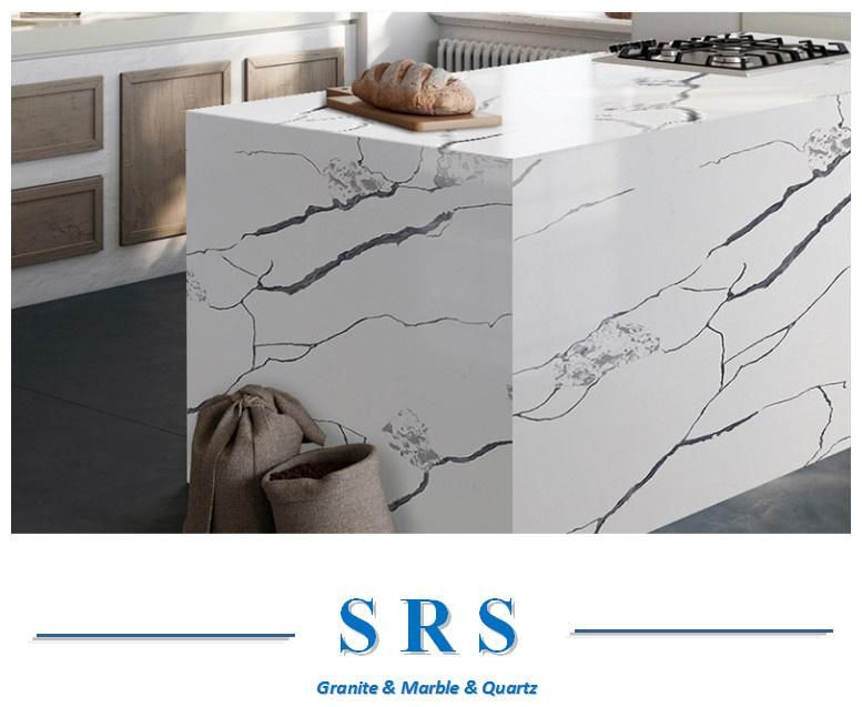 Prefab Quartz Countertop White Calacatta Artificial Stone Quartz Slabs