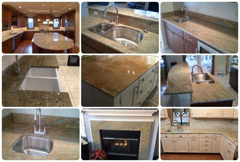 Customize India Kashmir Gold Granite Countertop for Kitchen, Bathroom