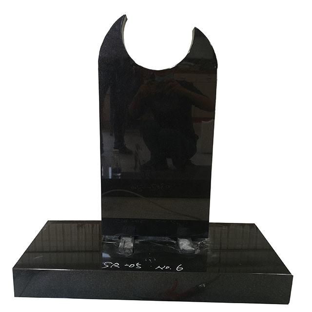 Upright High Polishing Indian Black Memorial Stone for Tomb