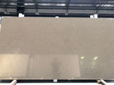 China Misty Yellow Marble Look Engineered Artificial Kitchen Countertops Man Made Quartz Stone