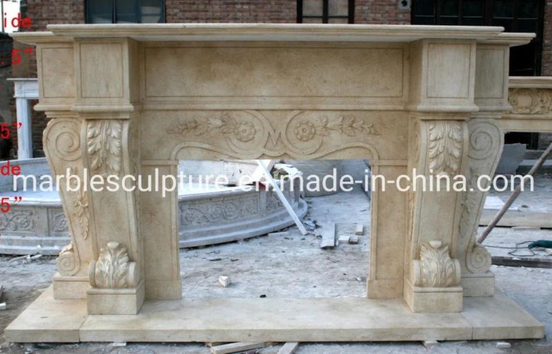 French Design Mantel Natural Marble Fireplace for Home Furniture (SYMF-090)