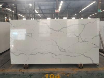 Worktop Material Quartz Stone Slab with Clear Veins