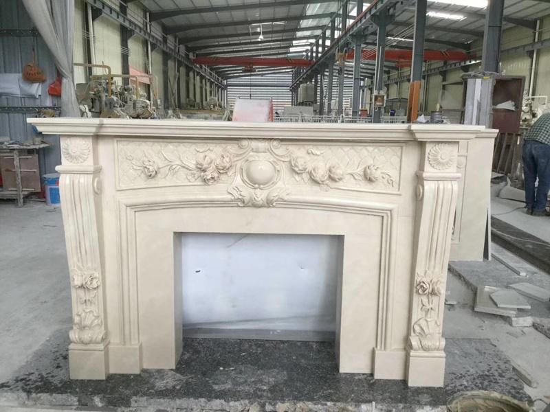 Granite/Marble/Limestone/Sandstone Statue Fireplace Mantle/Mantels Fireplace for Indoor