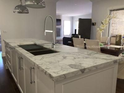 Italy Luxury Calacatta White Stone Kitchen Countertop Marble Dining Table