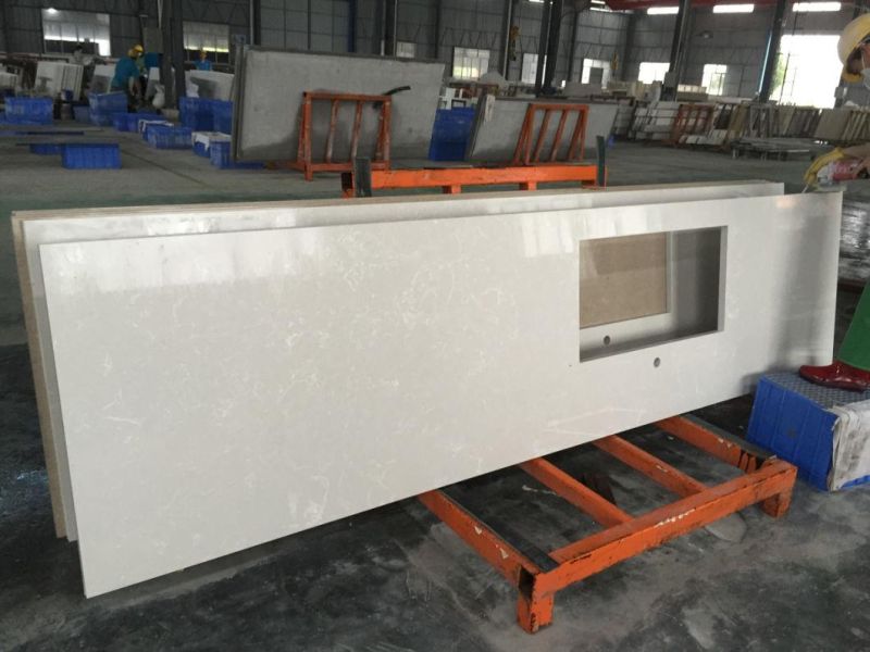 Artificial Marble Look Engineered White Quartz Stone (SQ7005)