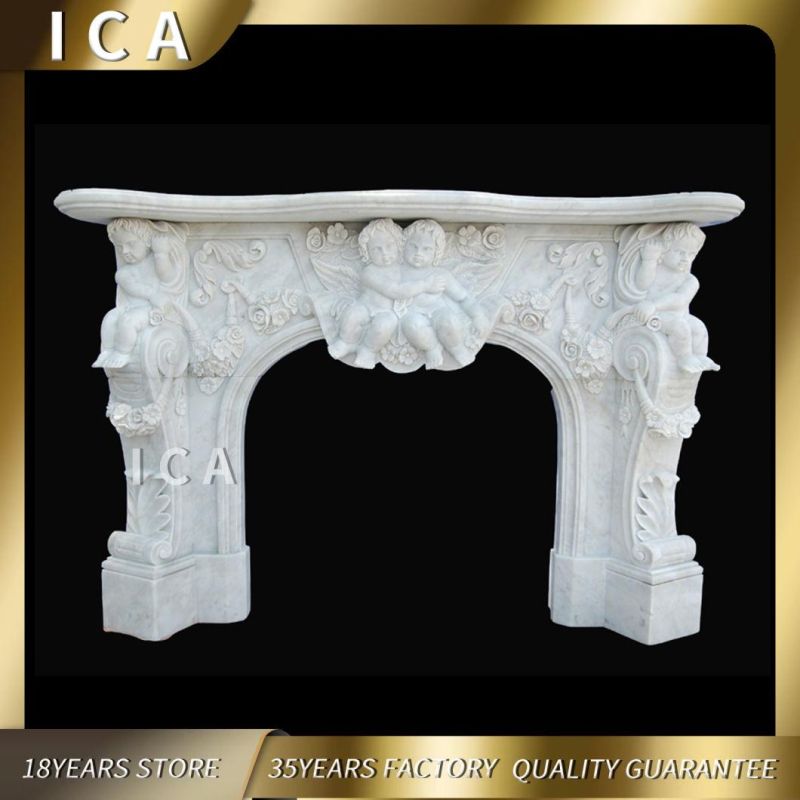 Factory Wholesale Antique Victorian French Style Stone Fireplace