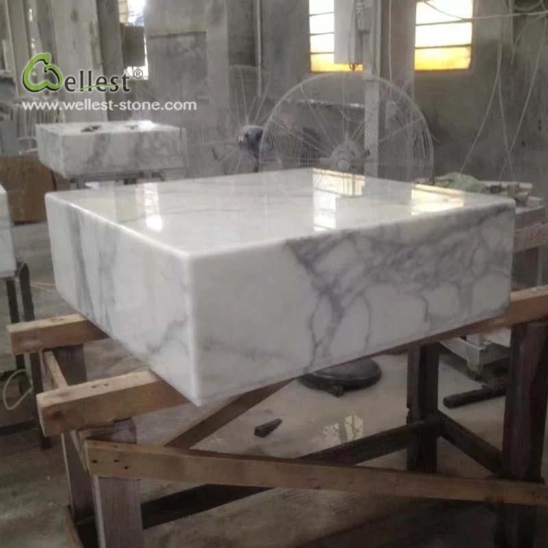 Luxury Store Exhibition Counter White Marble Cabinet Kitchen Furniture Hotel Table Locker