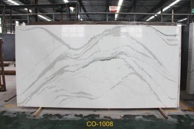 High Quality Co-1008 White Artificial Quartz Stone Slab Used for Decoration
