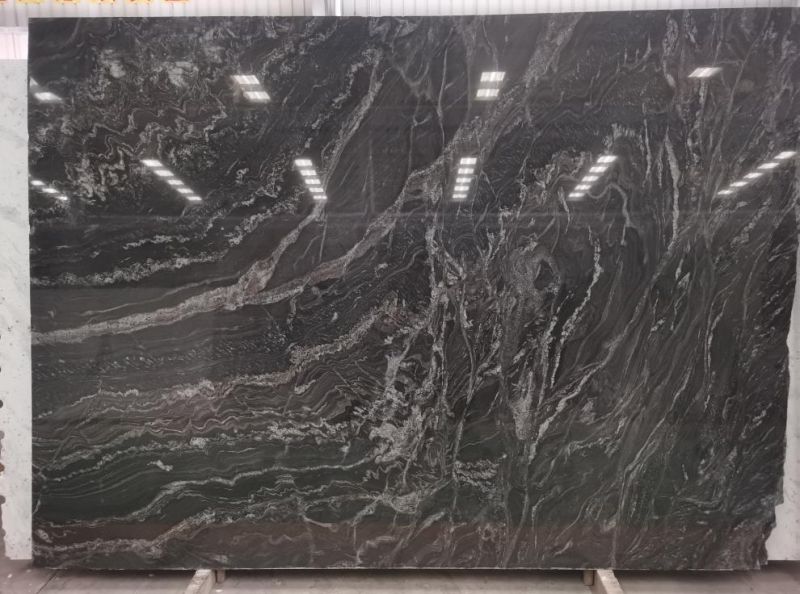 Paradiso Black Granite Natural Black Granite with White Busy Looking Veins