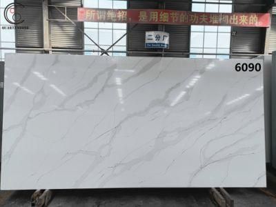 Calacatta 6090 Artificial Quartz Stone Slab with Natural Veins