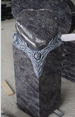 Rose Carved Blue Granite Bahama Tombstone Monument Headstone