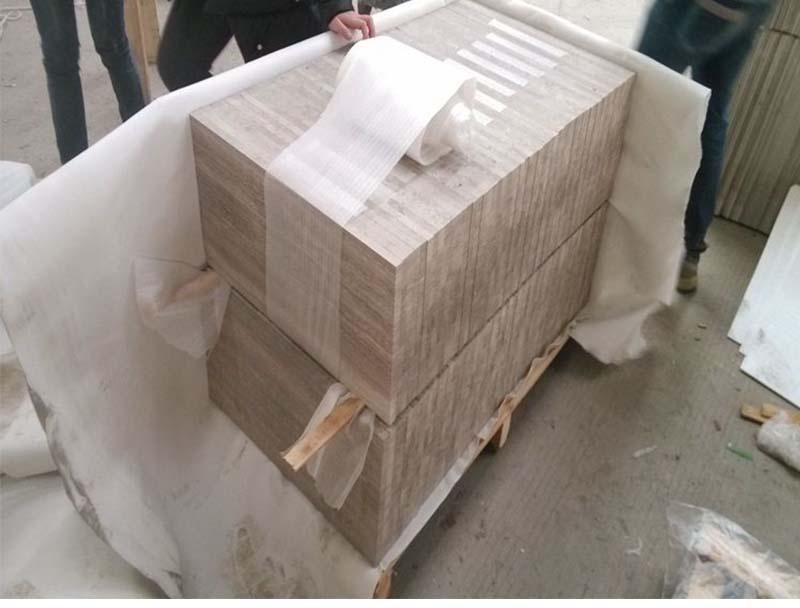 Building Top Quality Material White Wooden Vein Marble Slabs for Flooring