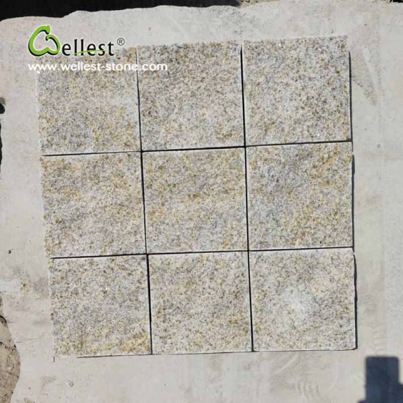 Shandong Natural Rusty Granite Cobblestone Sets for Patio Walkway Driveway Paving