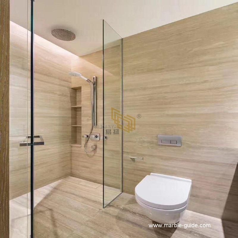 Natural Travertine Beige/Cream Marble Tiles for Bathroom Floor/Wall