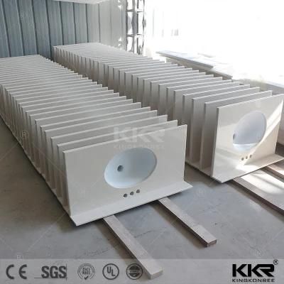 Grey Decor Commercial Artificial Marble Hotel Bathroom Vanity Corian Top