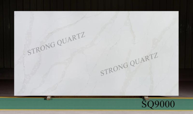 Artificial Slab Calacatta Gold White Quartz Stone Slab for Kitchen Countertop 2cm 3cm
