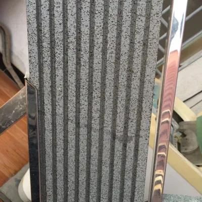 Grooved Line Chiseled Finished Surface Basalt Lava Andesite Stone Tiles for Wall Cladding