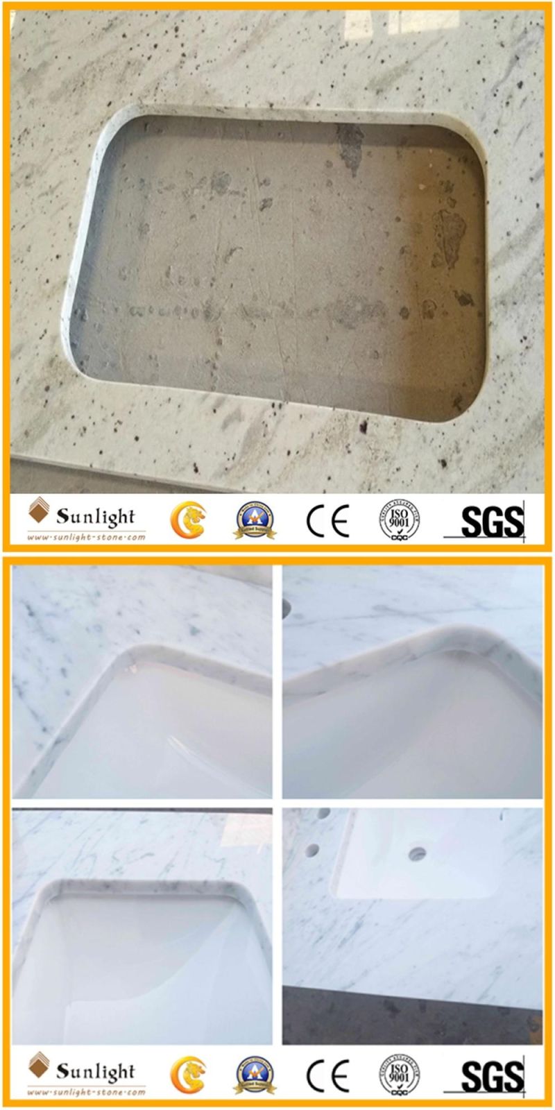 Customized Prefab Polished Marble/Quartz/Granite Kitchen Countertop for Bathroom