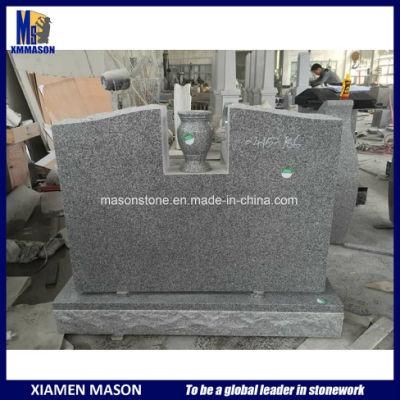 Upright Customized Polished Gray Headstone