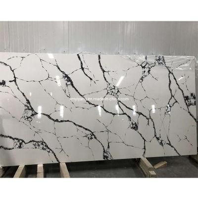 Polished White Marble Quartz for Kitchen Counter/Countertops/Vanity/Island/Slabs Bathroom Wall Project