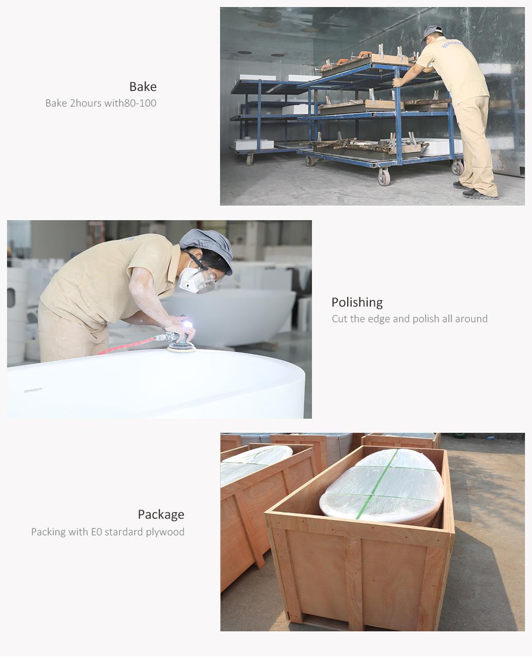 Cut to Size 72 Inch Stone Sink Resin Solid Surface Bathroom Countertop Sinks