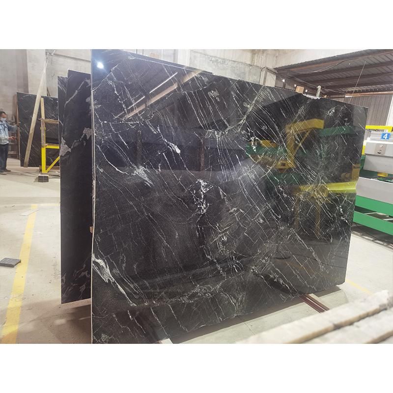 Custom Size Cheap Granite Black Galaxy Granite Flooring Tile Slab Kitchen Countertop Granite and Marble
