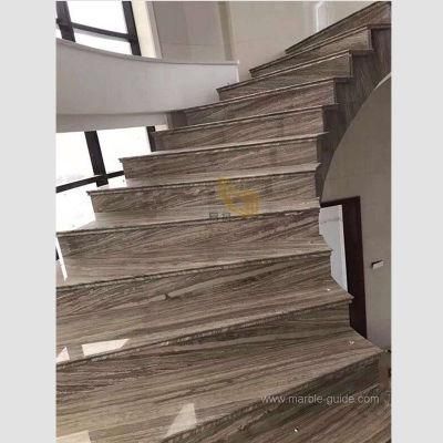 Chinese Hot-Selling Wooden Coffee Marble Tiles for Spiral Staircases/Flooring/Wall