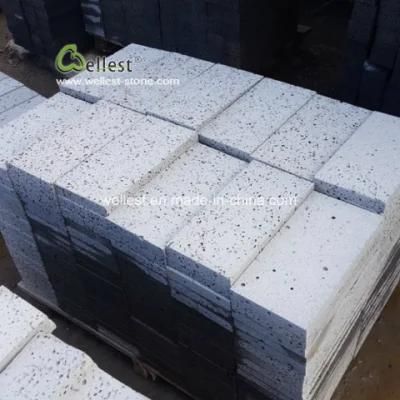 Wholesale Big Hole Grey Black Lava Stone Tile, Lava Paving Stone