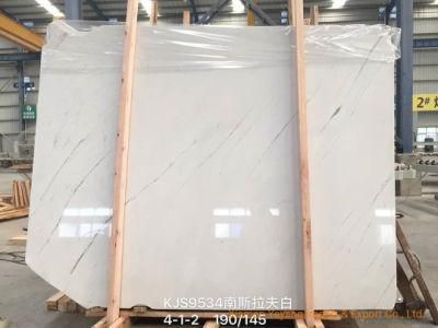 Pure White Marble Slabs for Flooring/Wall/Countertops Natural Stone Building Design Project
