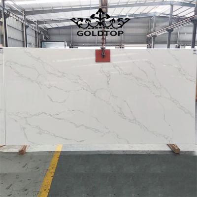Artificial Polished/Honed 3200X1600mm Calacatta White/Black/Grey Mvjay Quartz Countertops for Kitchen/Bathroom Slab/Tile/Worktop
