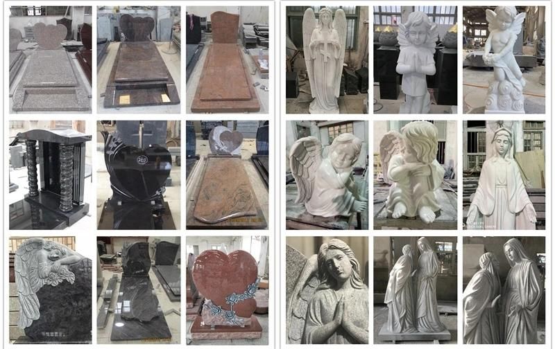 Haobo Stone Black Granite Tombstone with Carving Monument Headstones