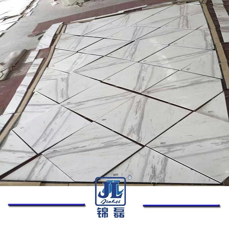 Natural Stone Polished White Volakas Marble Slabs Tiles for Kitchen Bathroom Floor